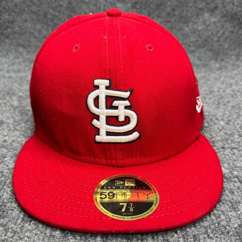 St Louis Cardinals New Era Hat Mens 7 7/8 MLB Authentic 59FIFTY Fitted Cap Red